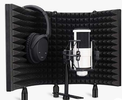 microphone with isolation shield and headphone